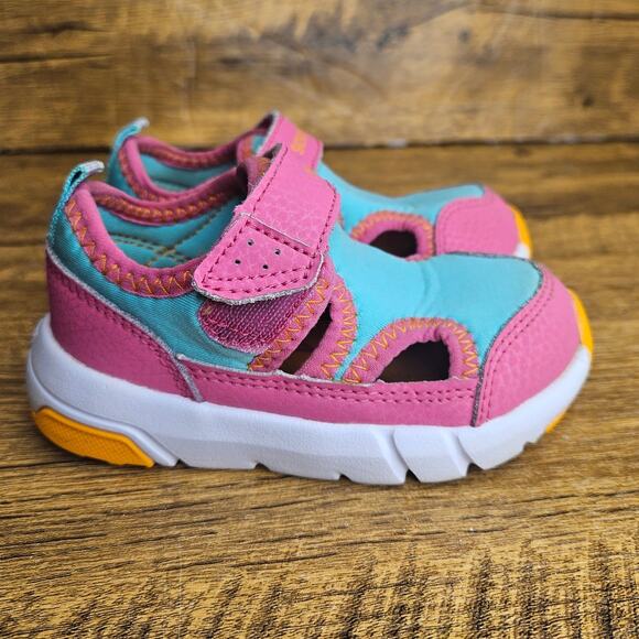 Saucony Quicksplash JR Pink Blue Slip on Watershoe sneaker sz 5.5M - Picture 2 of 9